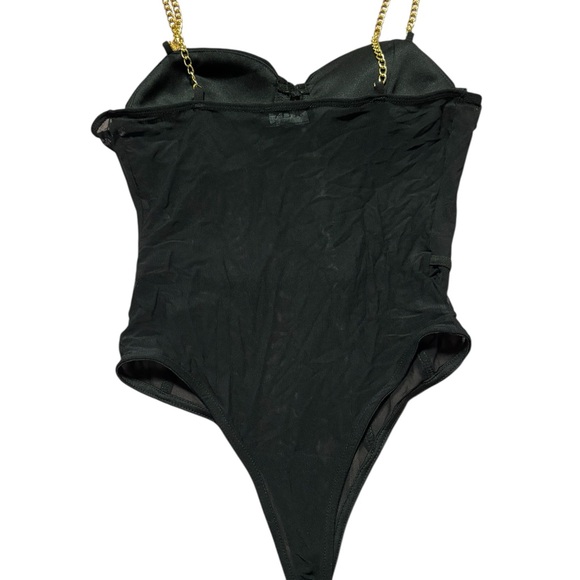 Chic Black Mesh Bodysuit with Gold Accents - Picture 3 of 3